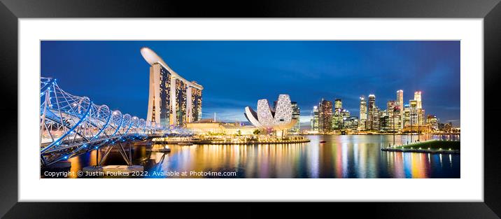 Singapore skyline panorama  Framed Mounted Print by Justin Foulkes