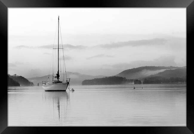 Lake District – Windermere Morning with Yacht  Framed Print by Will Ireland Photography