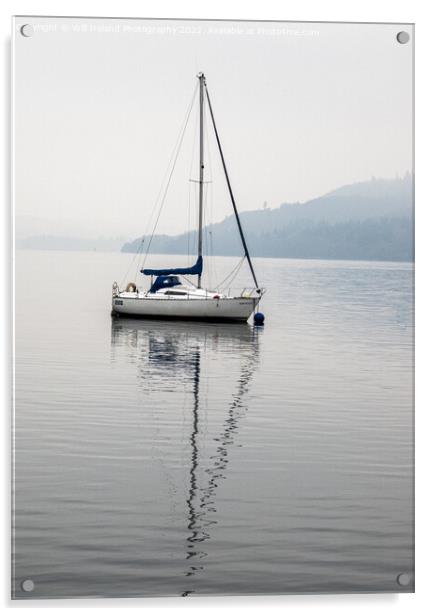 Lake District – Windermere  Yacht  Acrylic by Will Ireland Photography