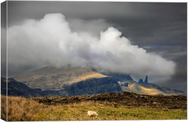 Heavy clouds over Storr Canvas Print by Leighton Collins