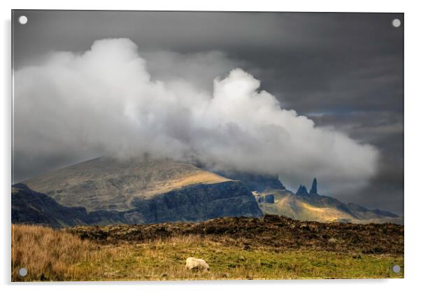 Heavy clouds over Storr Acrylic by Leighton Collins