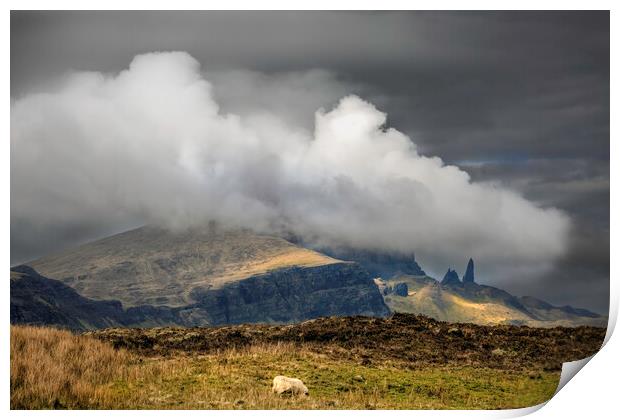 Heavy clouds over Storr Print by Leighton Collins