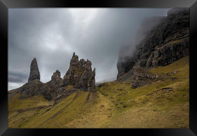 Rugged Old Man of Storr Framed Print by Leighton Collins