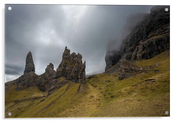 Rugged Old Man of Storr Acrylic by Leighton Collins