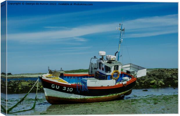 MFV Caprice waiting for the tide. Canvas Print by George de Putron