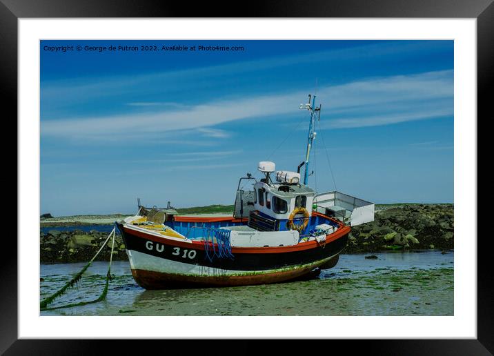 MFV Caprice waiting for the tide. Framed Mounted Print by George de Putron