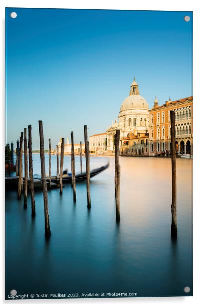 Santa Maria della Salute church, Grand Canal, Venice Acrylic by Justin Foulkes