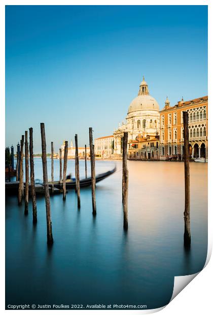 Santa Maria della Salute church, Grand Canal, Venice Print by Justin Foulkes