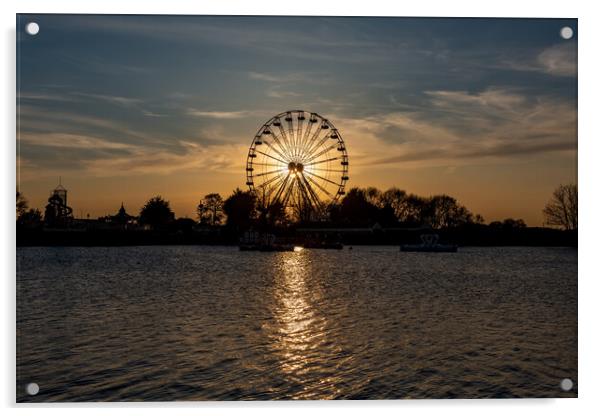 Southport Ferris Wheel Acrylic by Roger Green