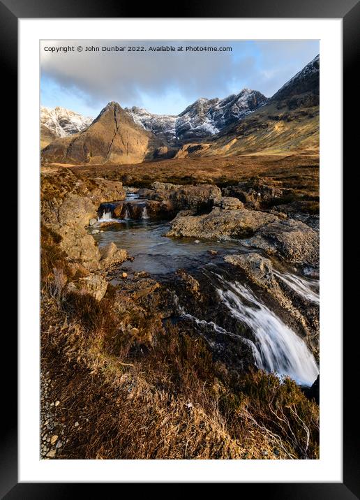 Fairy Pools in April Framed Mounted Print by John Dunbar