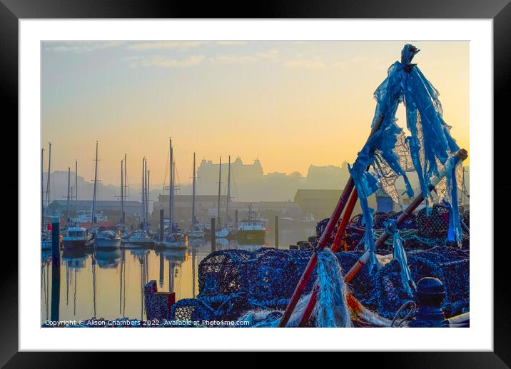 Scarborough Harbour, North Yorkshire Coast Framed Mounted Print by Alison Chambers