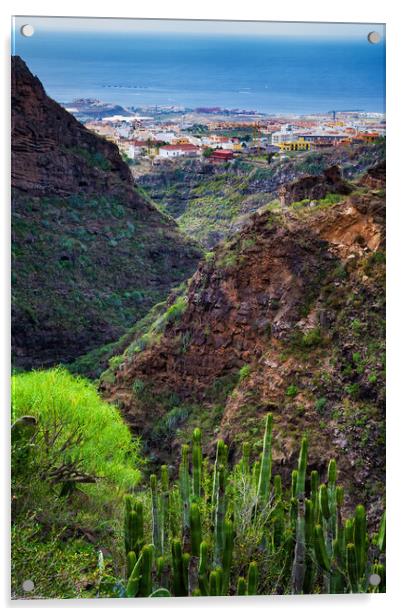 Barranco del Infierno Hell Gorge in Tenerife Acrylic by Artur Bogacki