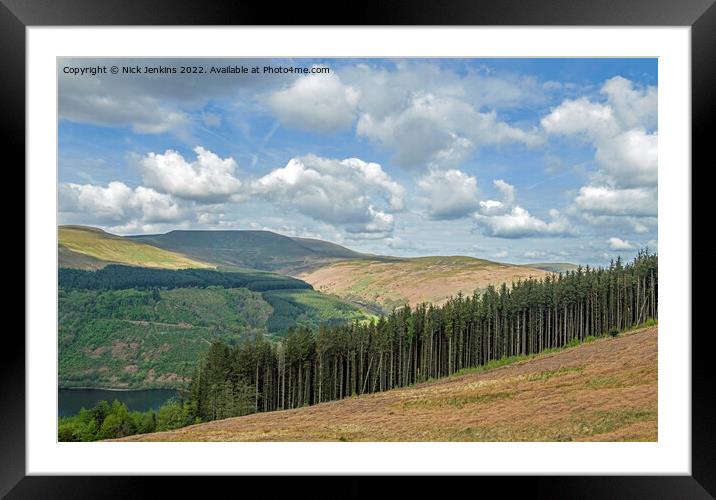 Waun Rydd from Bwlch y Wan Beacons P4M  Framed Mounted Print by Nick Jenkins