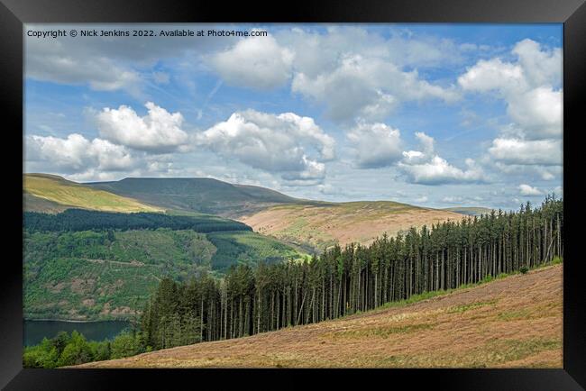 Waun Rydd from Bwlch y Wan Beacons P4M  Framed Print by Nick Jenkins