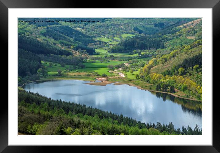 Looking down on Talybont Valley Brecon Beacons  Framed Mounted Print by Nick Jenkins