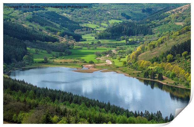 Looking down on Talybont Valley Brecon Beacons  Print by Nick Jenkins