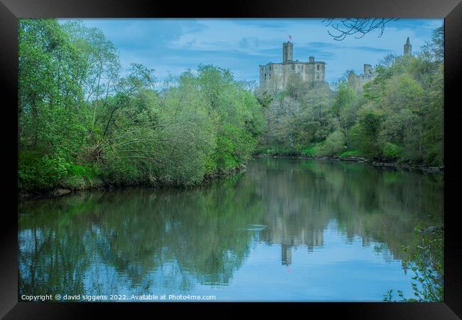 Walkworth Castle River Coquet Northumberland Framed Print by david siggens