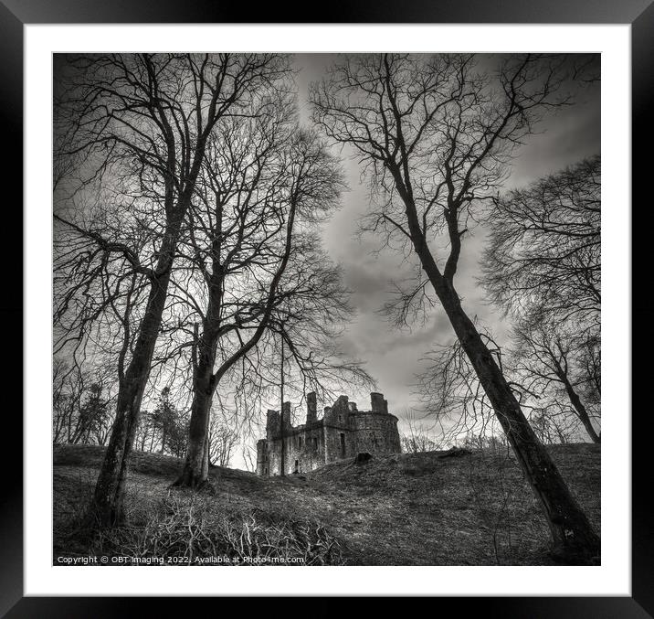 Huntly Castle Morayshire Scotland Monochrome Other Side Framed Mounted Print by OBT imaging