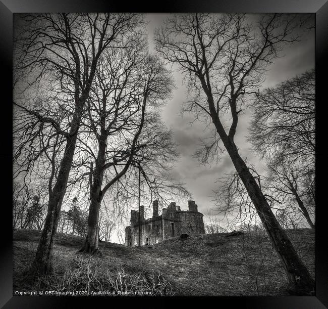 Huntly Castle Morayshire Scotland Monochrome Other Side Framed Print by OBT imaging