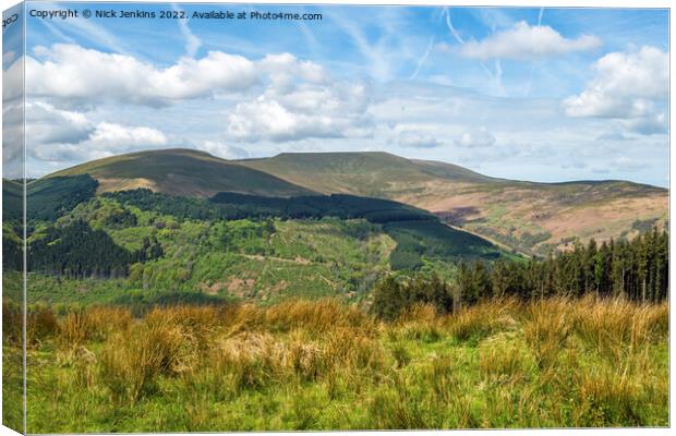 Waun Rydd from Bwlch y Waun in the Brecon Beacons Canvas Print by Nick Jenkins