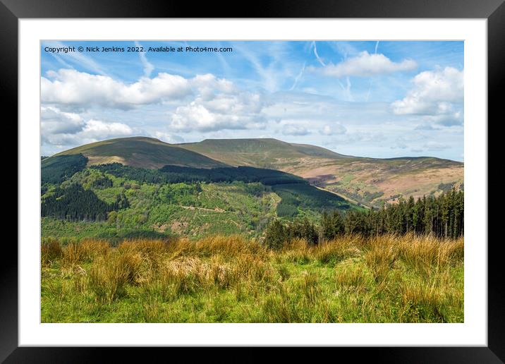 Waun Rydd from Bwlch y Waun in the Brecon Beacons Framed Mounted Print by Nick Jenkins