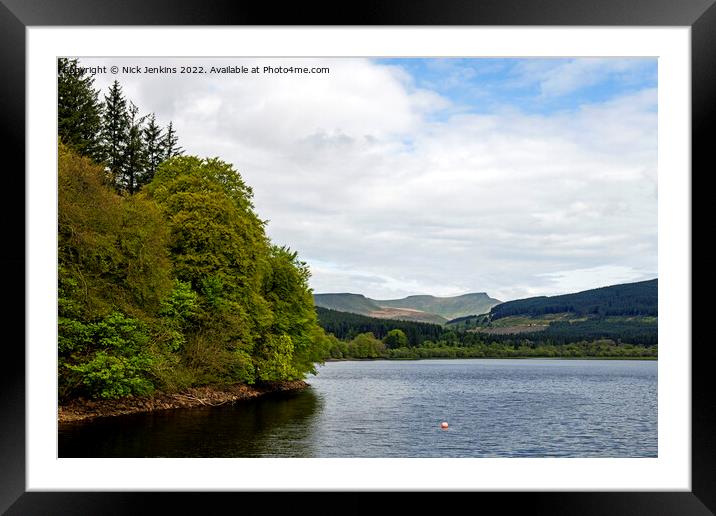 Pentwyn Reservoir Brecon Beacons  Powys Framed Mounted Print by Nick Jenkins