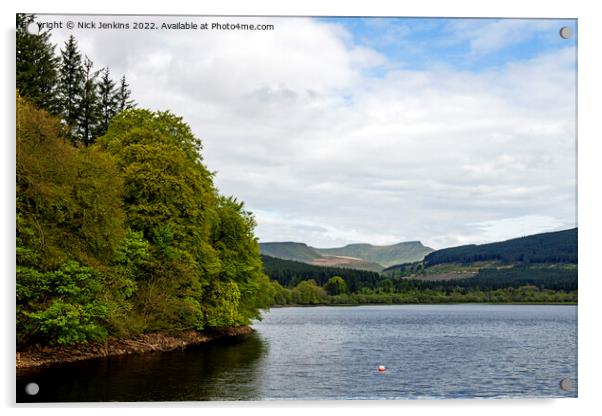Pentwyn Reservoir Brecon Beacons  Powys Acrylic by Nick Jenkins
