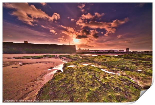 Fort Perch Rock sunset Print by Kevin Smith