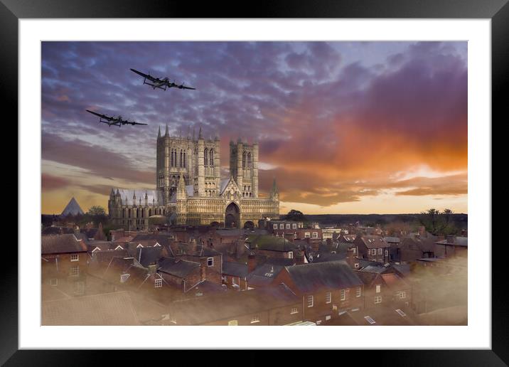 Lancaster Bombers Morning Mist Framed Mounted Print by J Biggadike