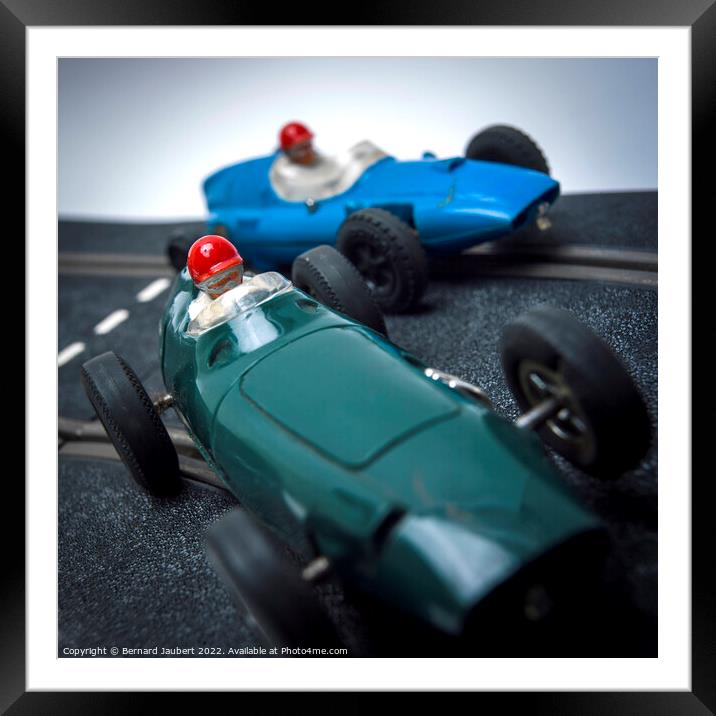 Two toy race cars Framed Mounted Print by Bernard Jaubert