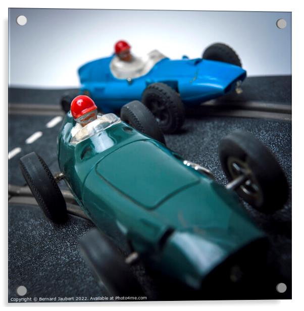 Two toy race cars Acrylic by Bernard Jaubert