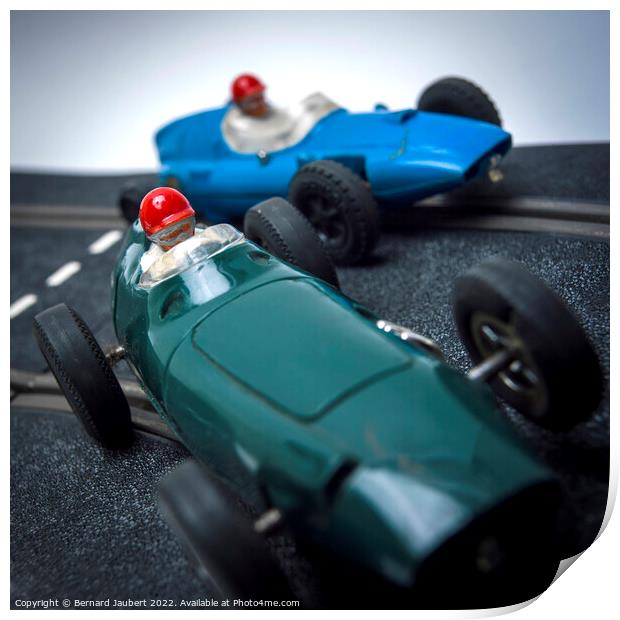 Two toy race cars Print by Bernard Jaubert