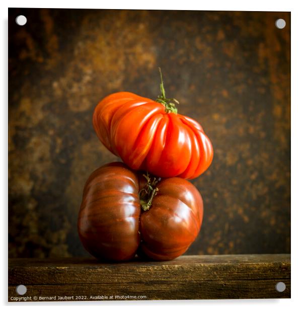 Two tomatoes Acrylic by Bernard Jaubert