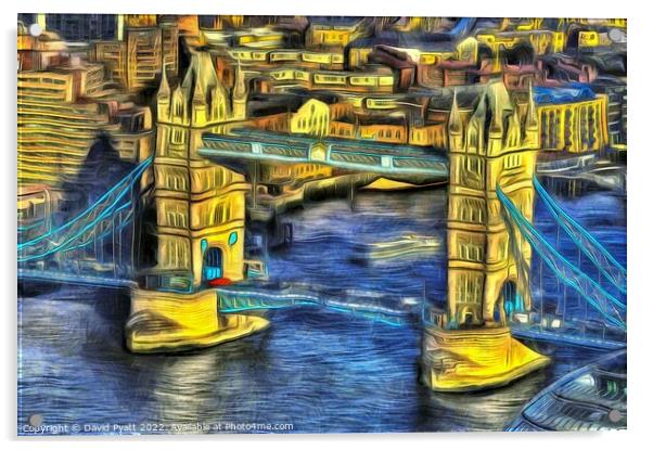  Van Gogh Tower Bridge  Acrylic by David Pyatt