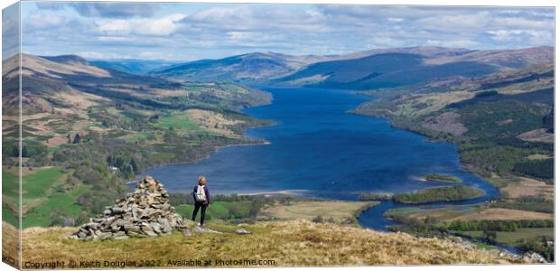 Loch Tay from above Killin Canvas Print by Keith Douglas