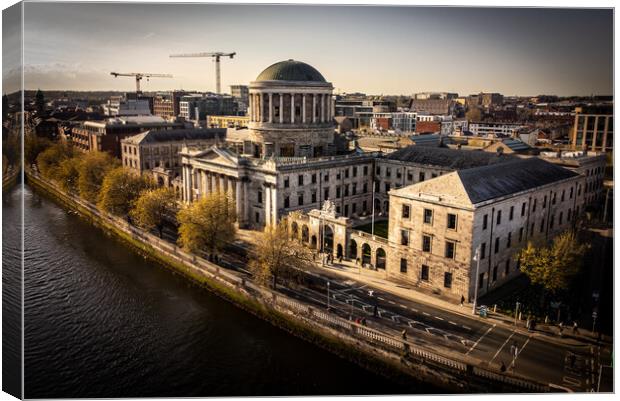 Four Courts in Dublin - aerial view Canvas Print by Erik Lattwein