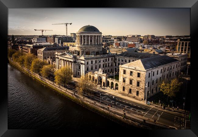Four Courts in Dublin - aerial view Framed Print by Erik Lattwein