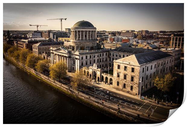 Four Courts in Dublin - aerial view Print by Erik Lattwein