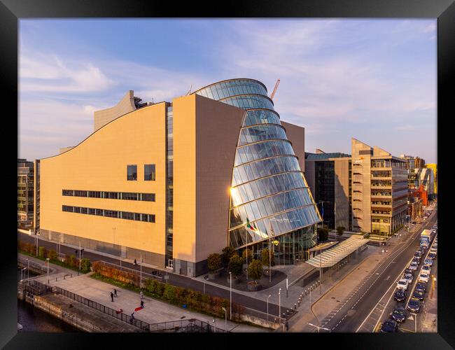 Dublin Convention Centre - aerial view Framed Print by Erik Lattwein