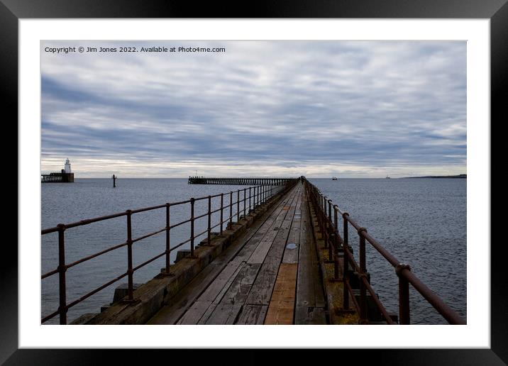 The Old Wooden Pier in Perspective Framed Mounted Print by Jim Jones