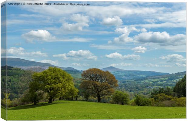 View of the Sugarloaf Mountain Black Mountains Canvas Print by Nick Jenkins