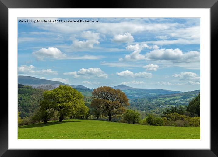 View of the Sugarloaf Mountain Black Mountains Framed Mounted Print by Nick Jenkins