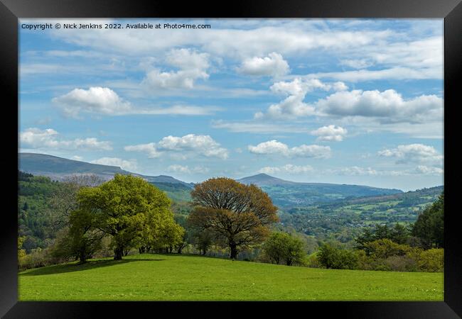 View of the Sugarloaf Mountain Black Mountains Framed Print by Nick Jenkins