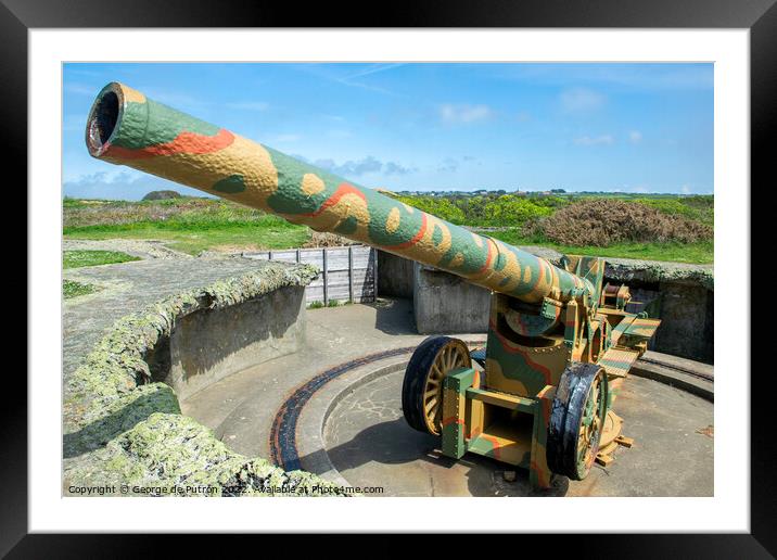  Restored Costal Artillery Battery in Guernsey. Framed Mounted Print by George de Putron