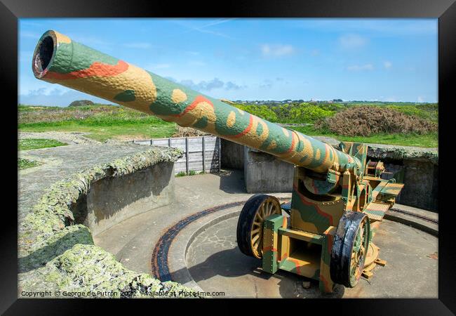  Restored Costal Artillery Battery in Guernsey. Framed Print by George de Putron