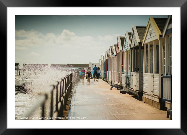 Beach huts Framed Mounted Print by Lewis Wiffen