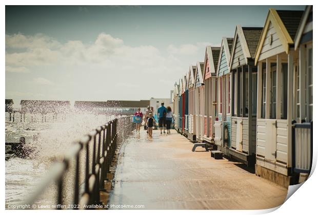 Beach huts Print by Lewis Wiffen