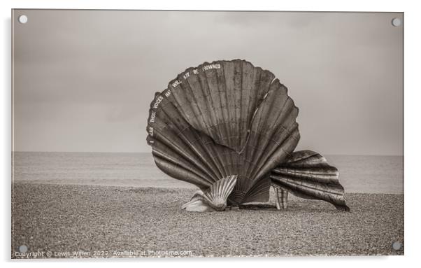 Scallop sculpture on a beach Acrylic by Lewis Wiffen