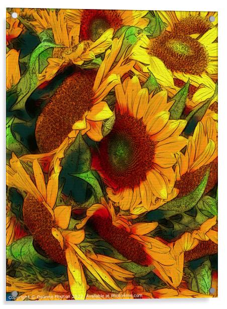 Radiant Sunflower Bouquet Acrylic by Deanne Flouton
