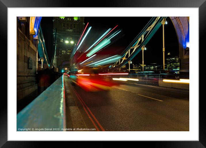 Tower Bridge with Long Exposure in London Framed Mounted Print by Angelo DeVal